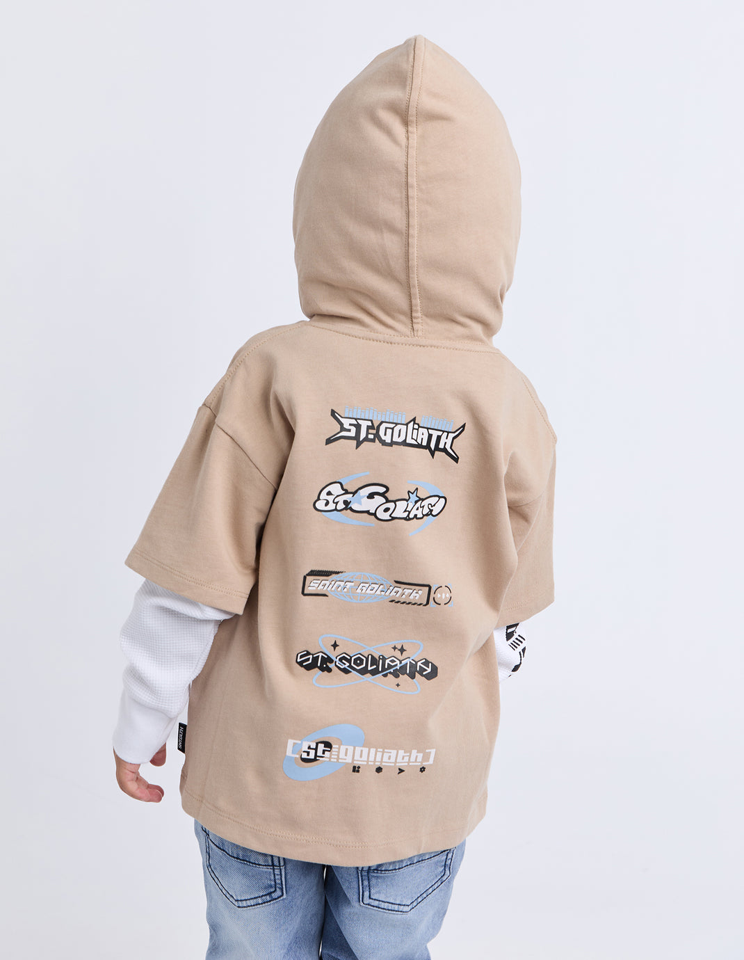 Kids Logo Over Tee Tan