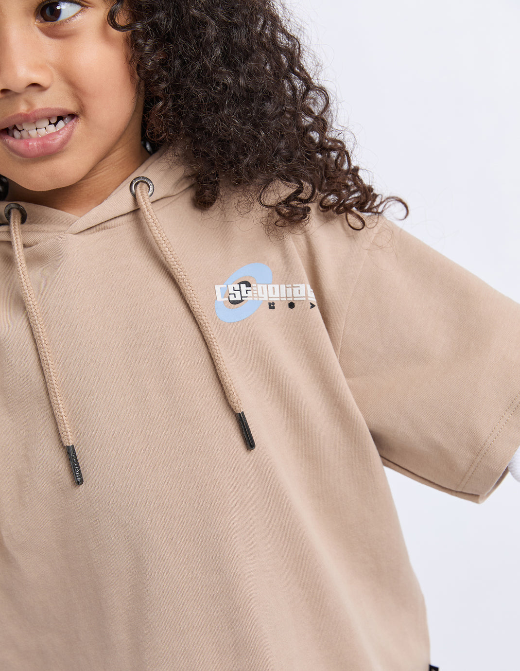 Kids Logo Over Tee Tan