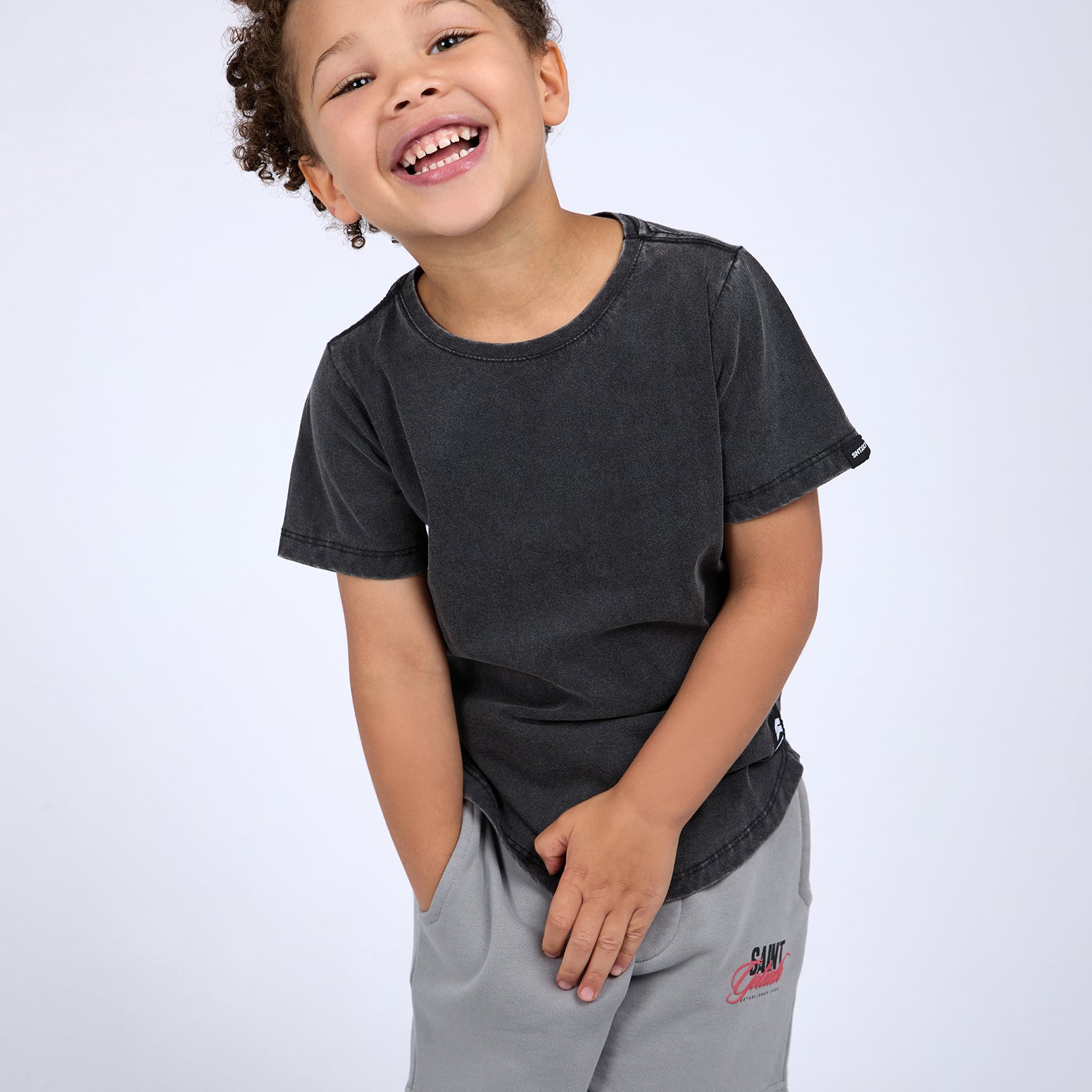 Kids Stg Essential Tee Washed Black