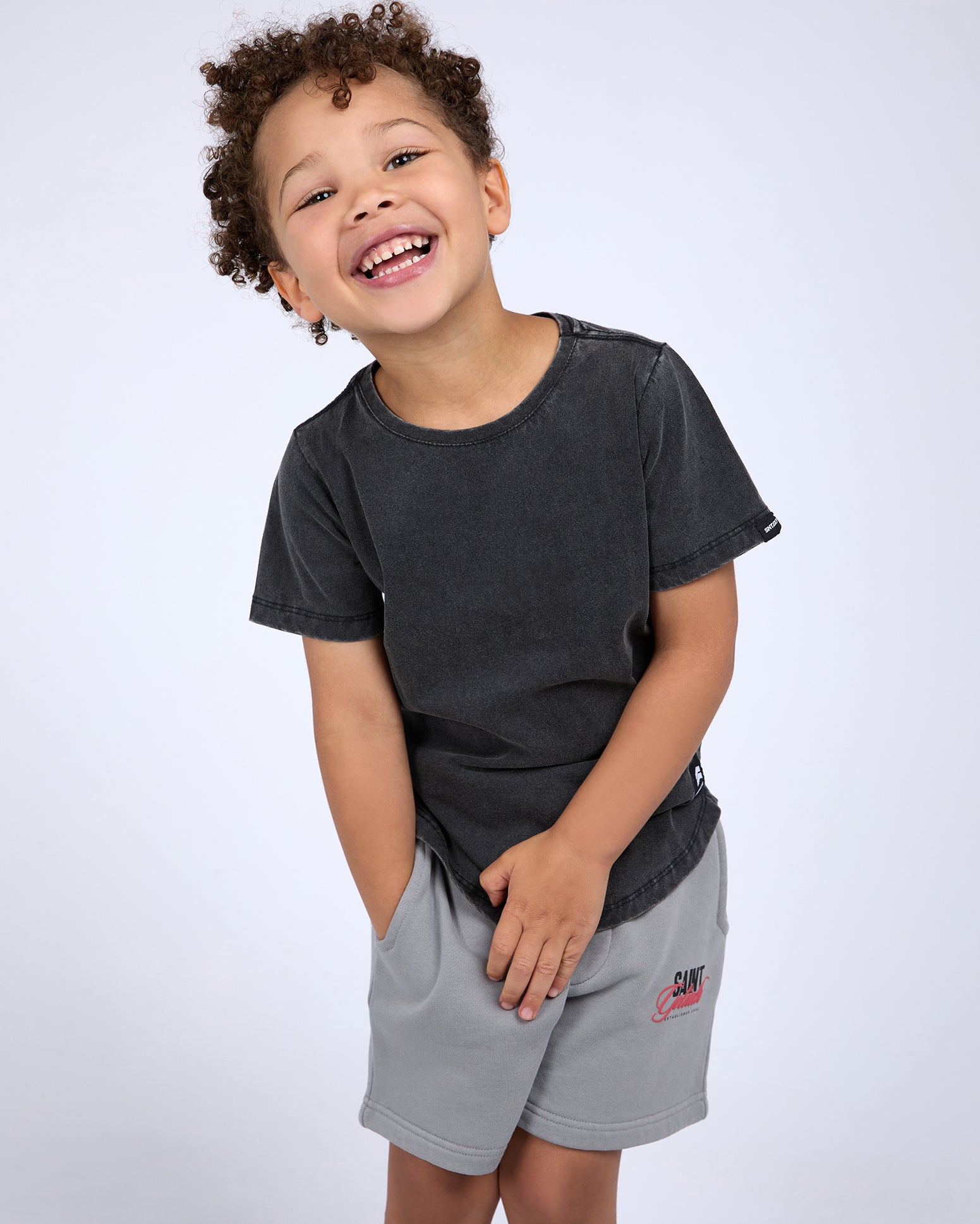 Kids Stg Essential Tee Washed Black