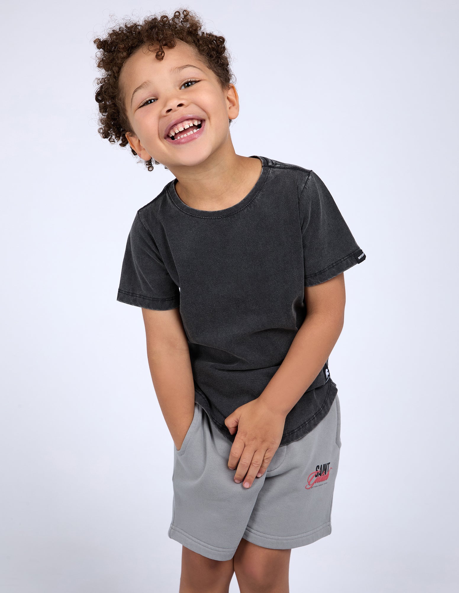 Kids Stg Essential Tee Washed Black