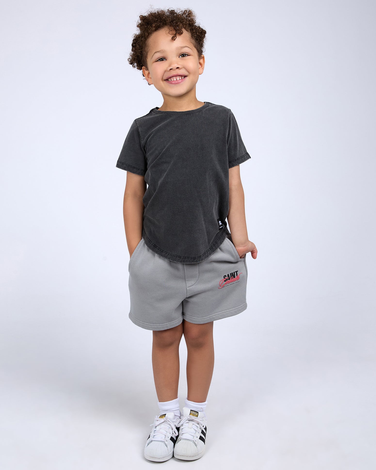Kids Stg Essential Tee Washed Black