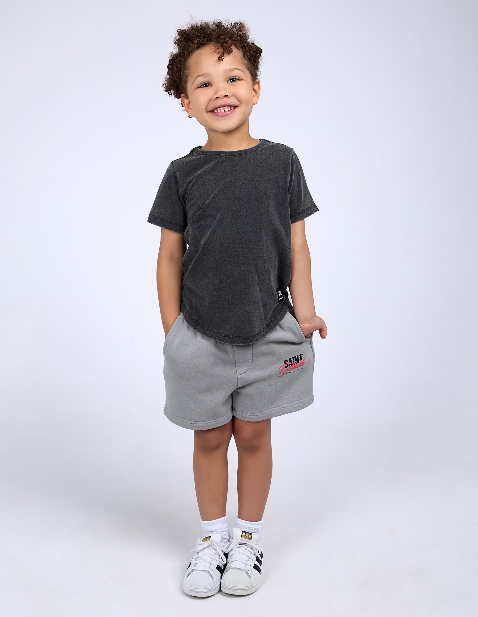 Kids Stg Essential Tee Washed Black