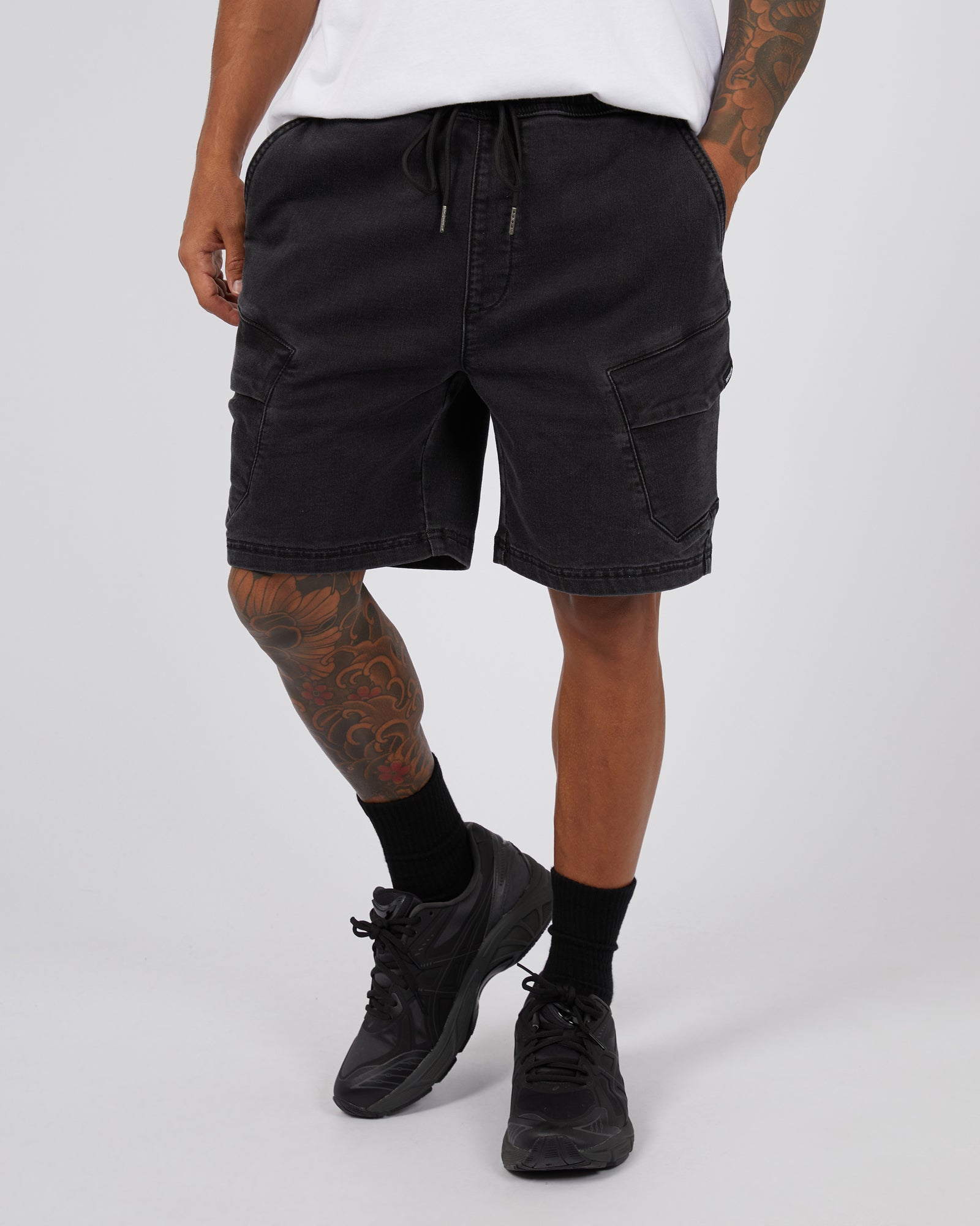 Gully Cargo Short Washed Black