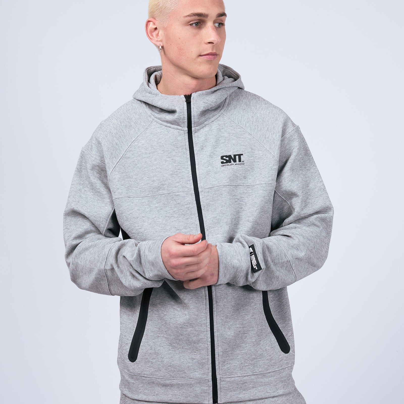 Tech Zip Hoodie Grey Marle