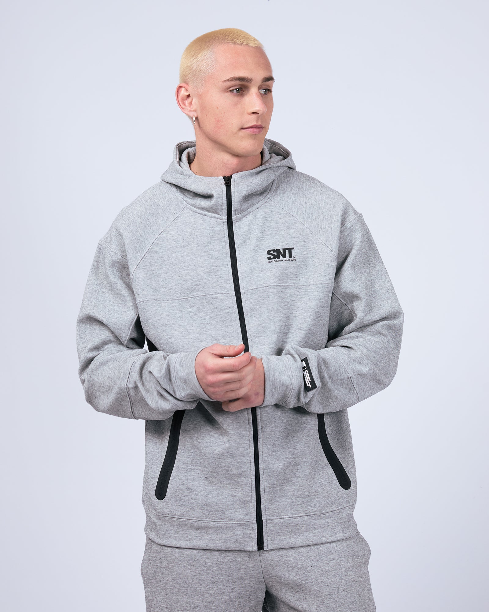 Tech Zip Hoodie Grey Marle