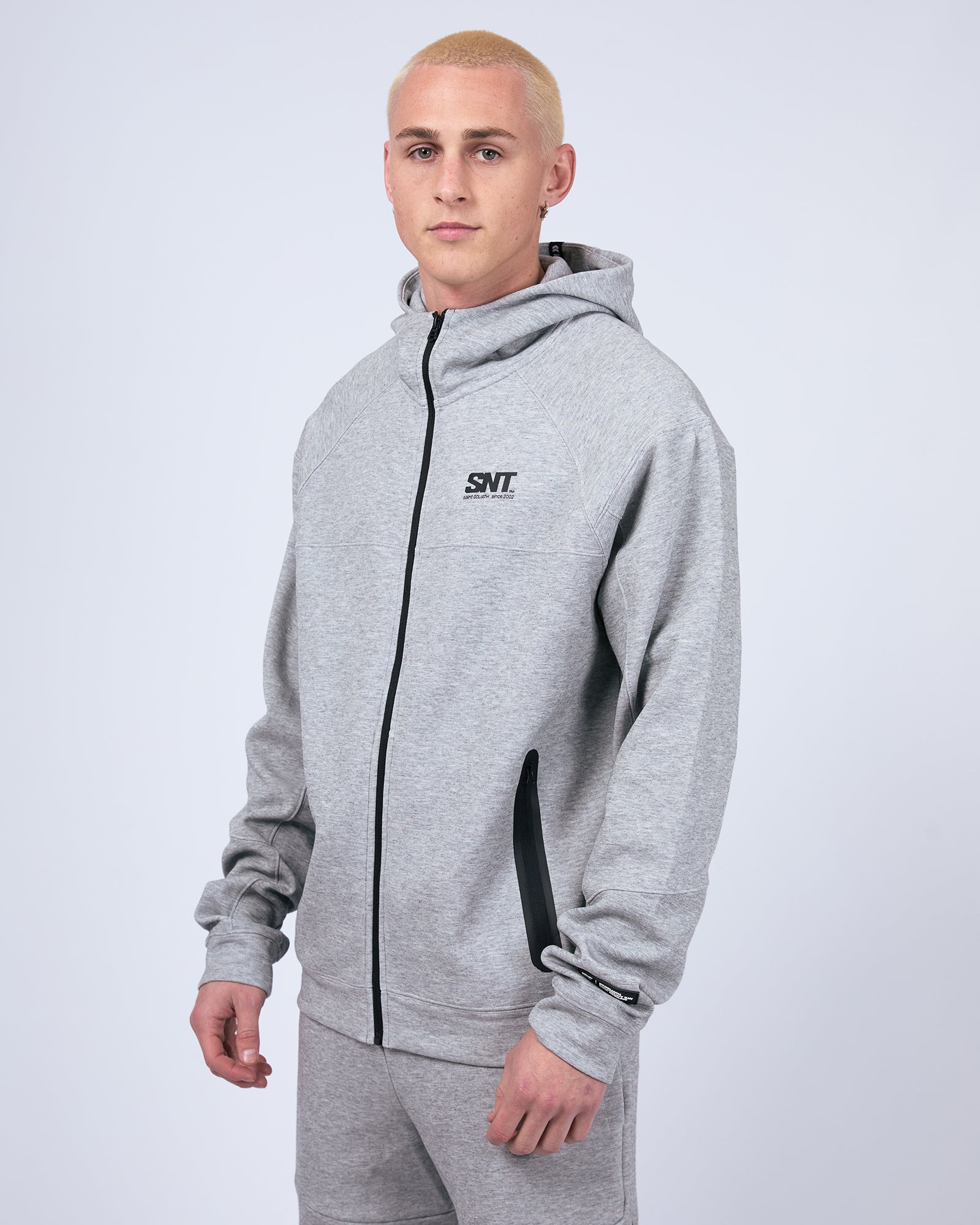 Tech Zip Hoodie Grey Marle