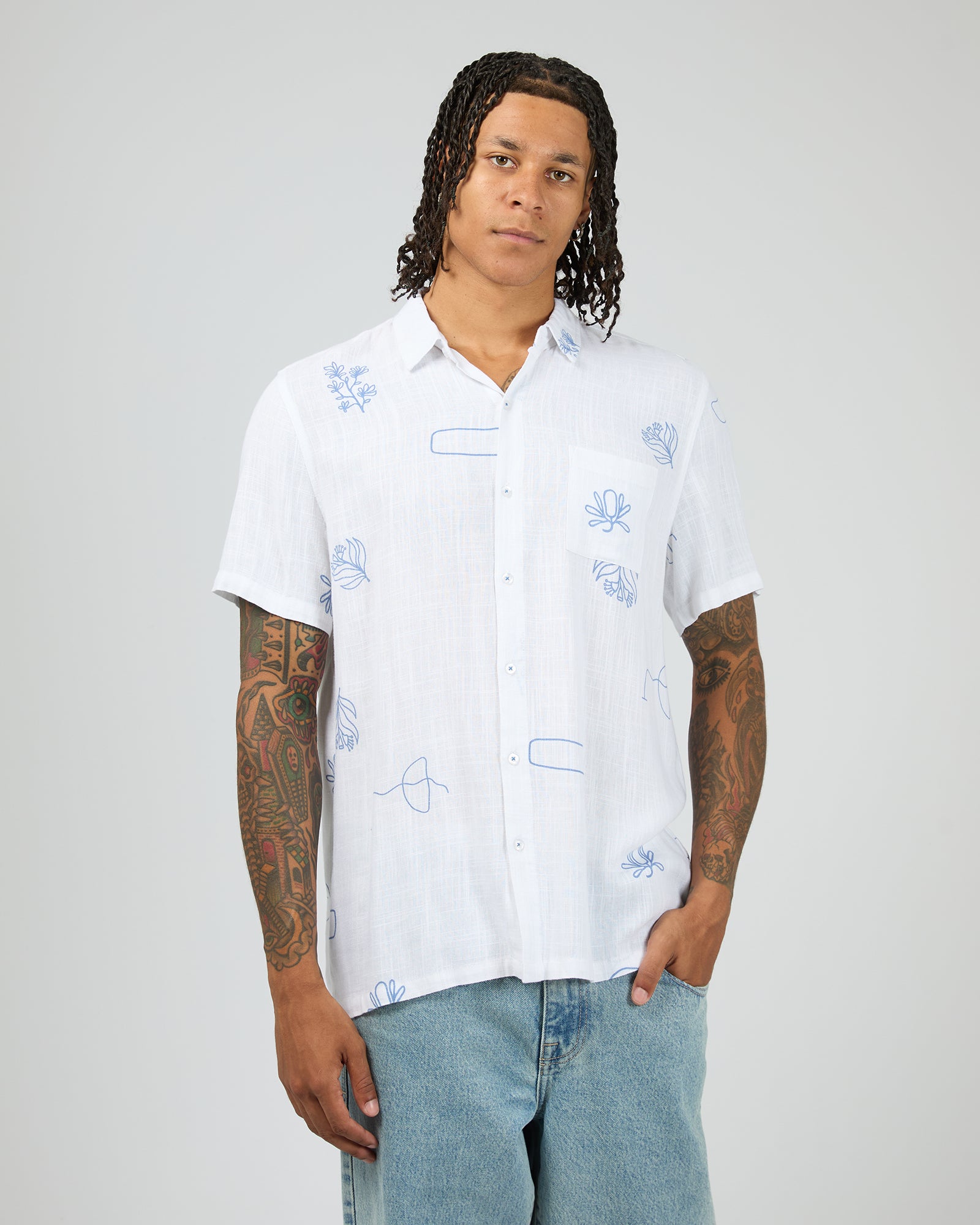 Ceramic Short Sleeve Shirt Vintage White