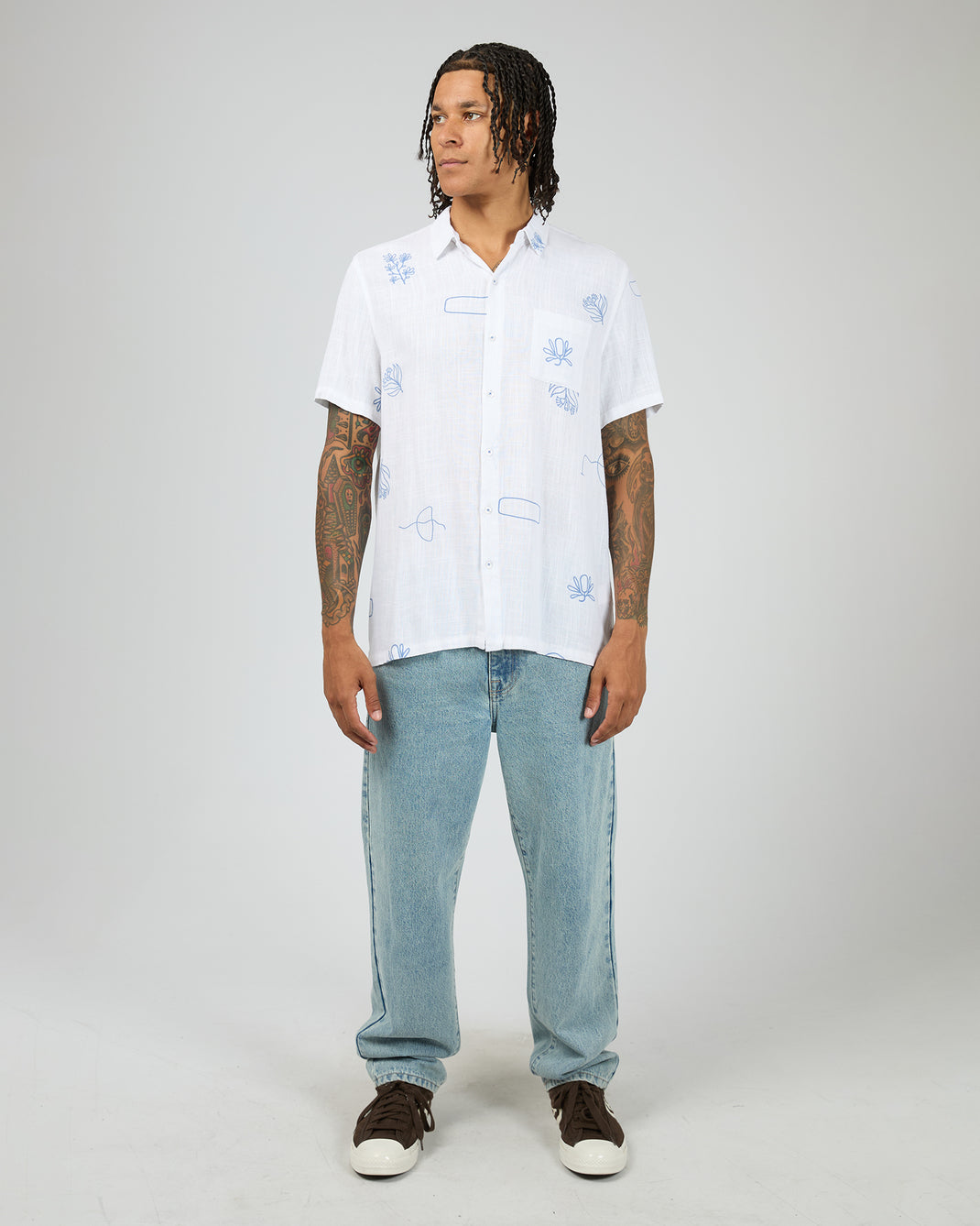 Ceramic Short Sleeve Shirt Vintage White