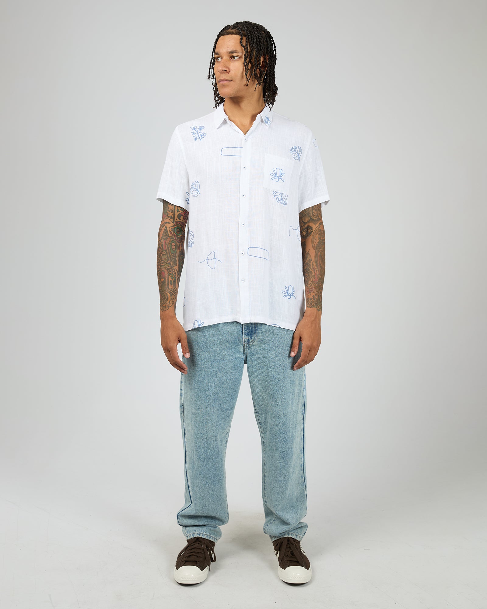 Ceramic Short Sleeve Shirt Vintage White