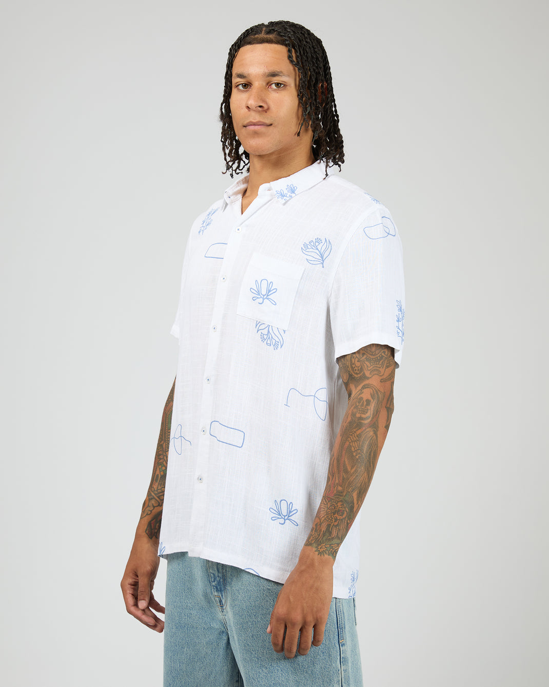 Ceramic Short Sleeve Shirt Vintage White