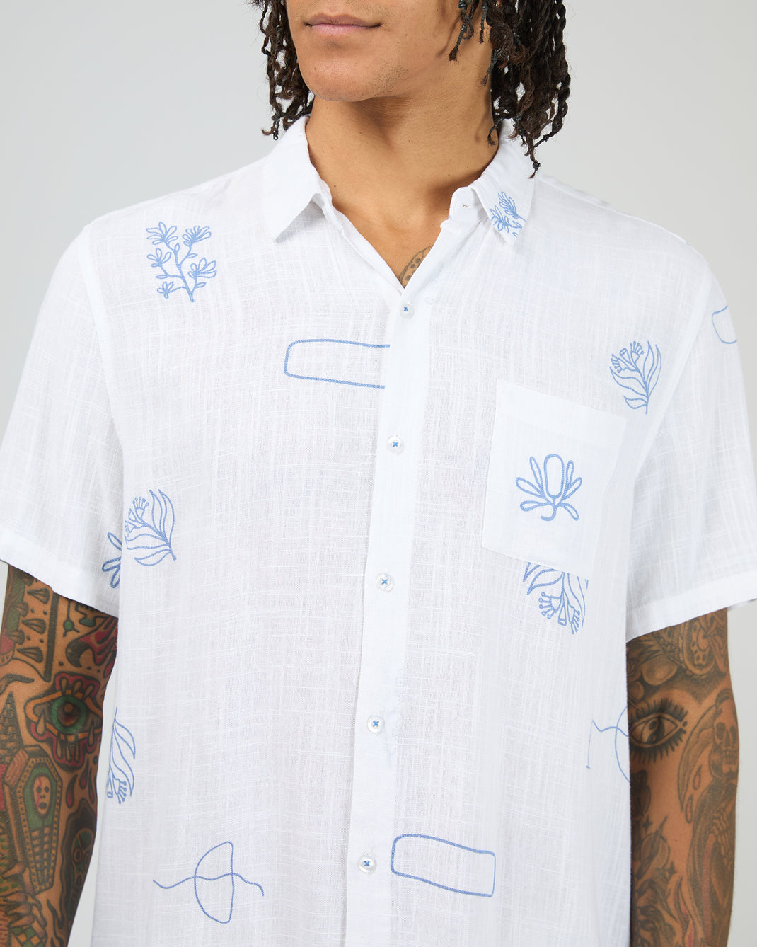 Ceramic Short Sleeve Shirt Vintage White