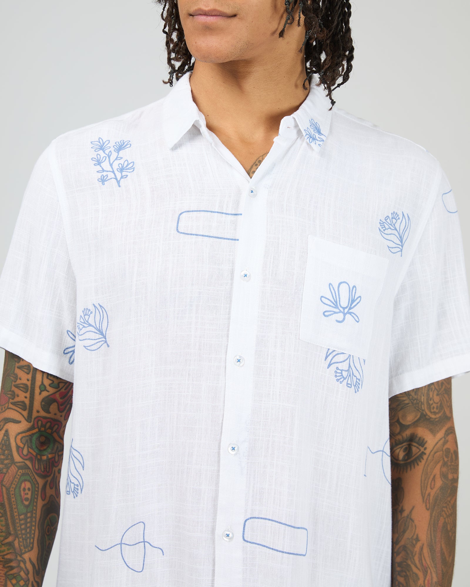Ceramic Short Sleeve Shirt Vintage White