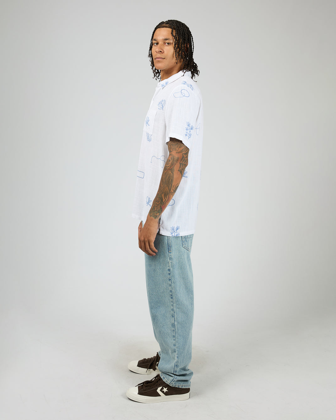 Ceramic Short Sleeve Shirt Vintage White