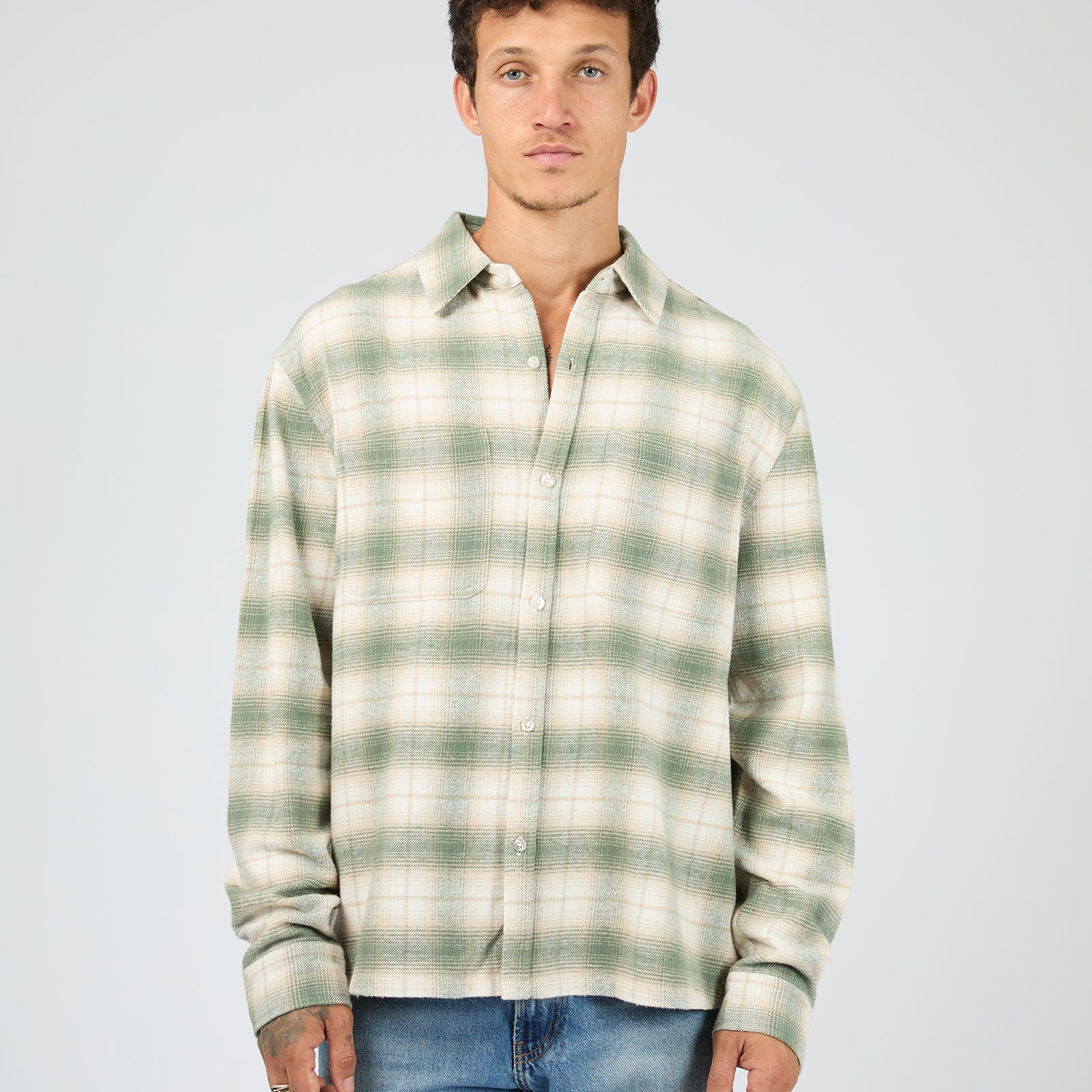 Control Check Shirt Green