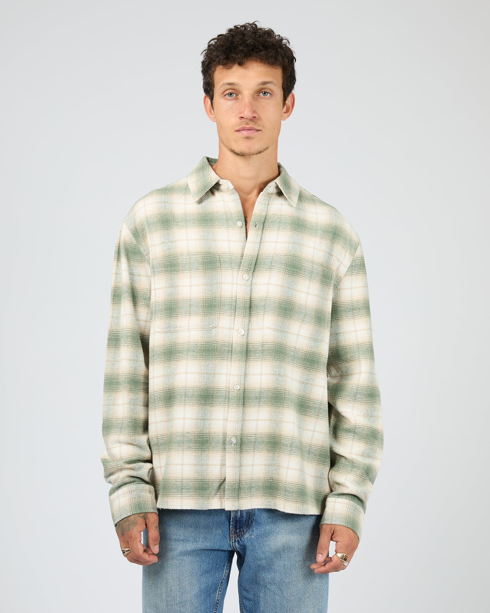 Control Check Shirt Green