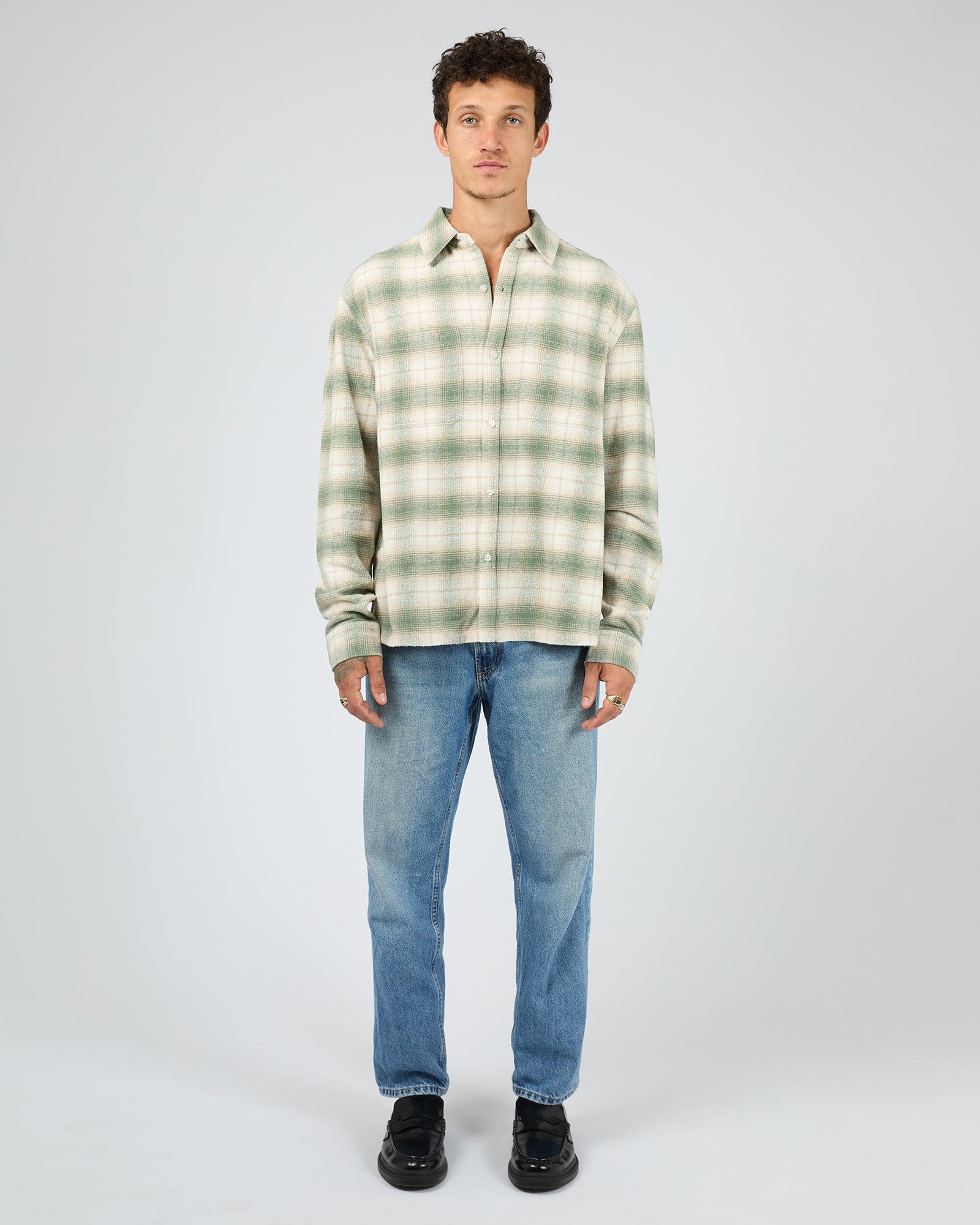 Control Check Shirt Green