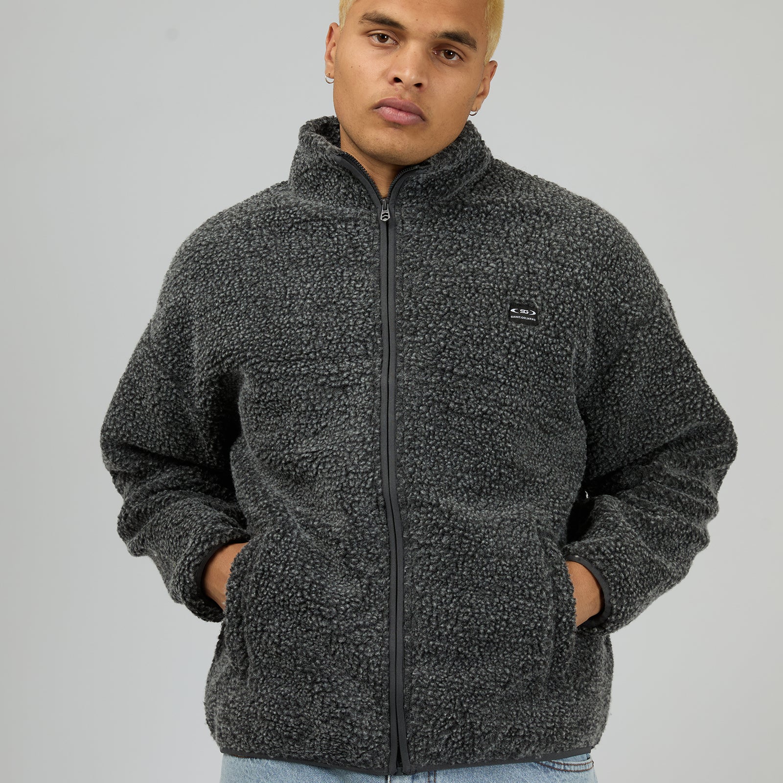 Melange Polar Jacket Charcoal