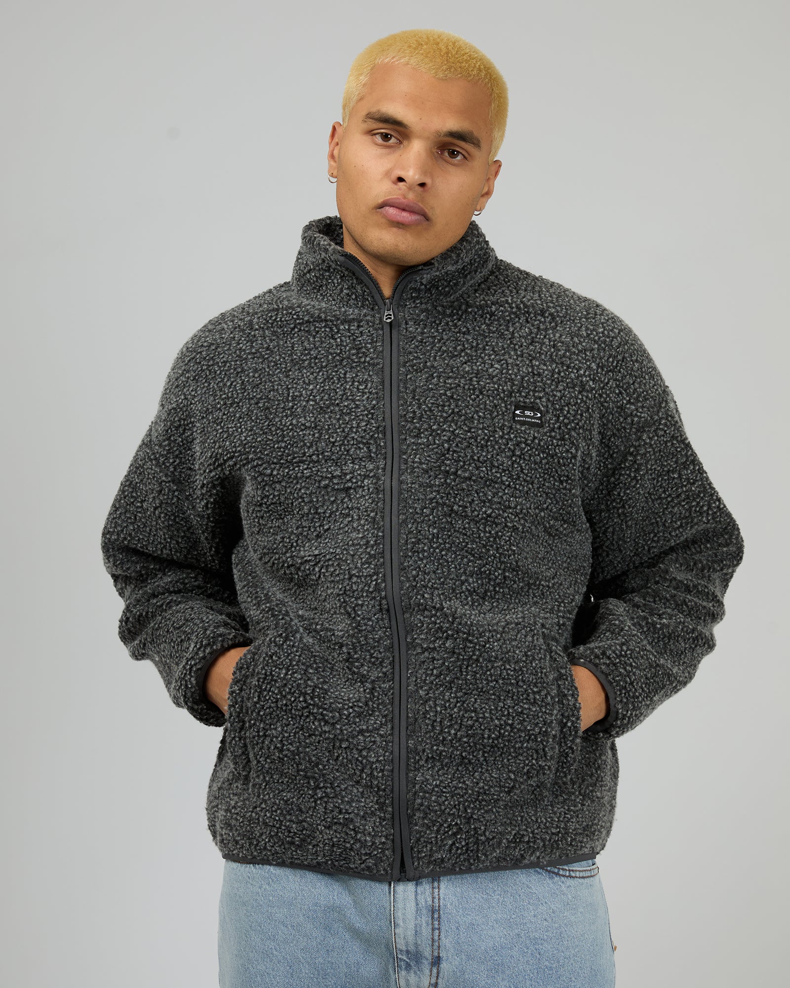 Melange Polar Jacket Charcoal