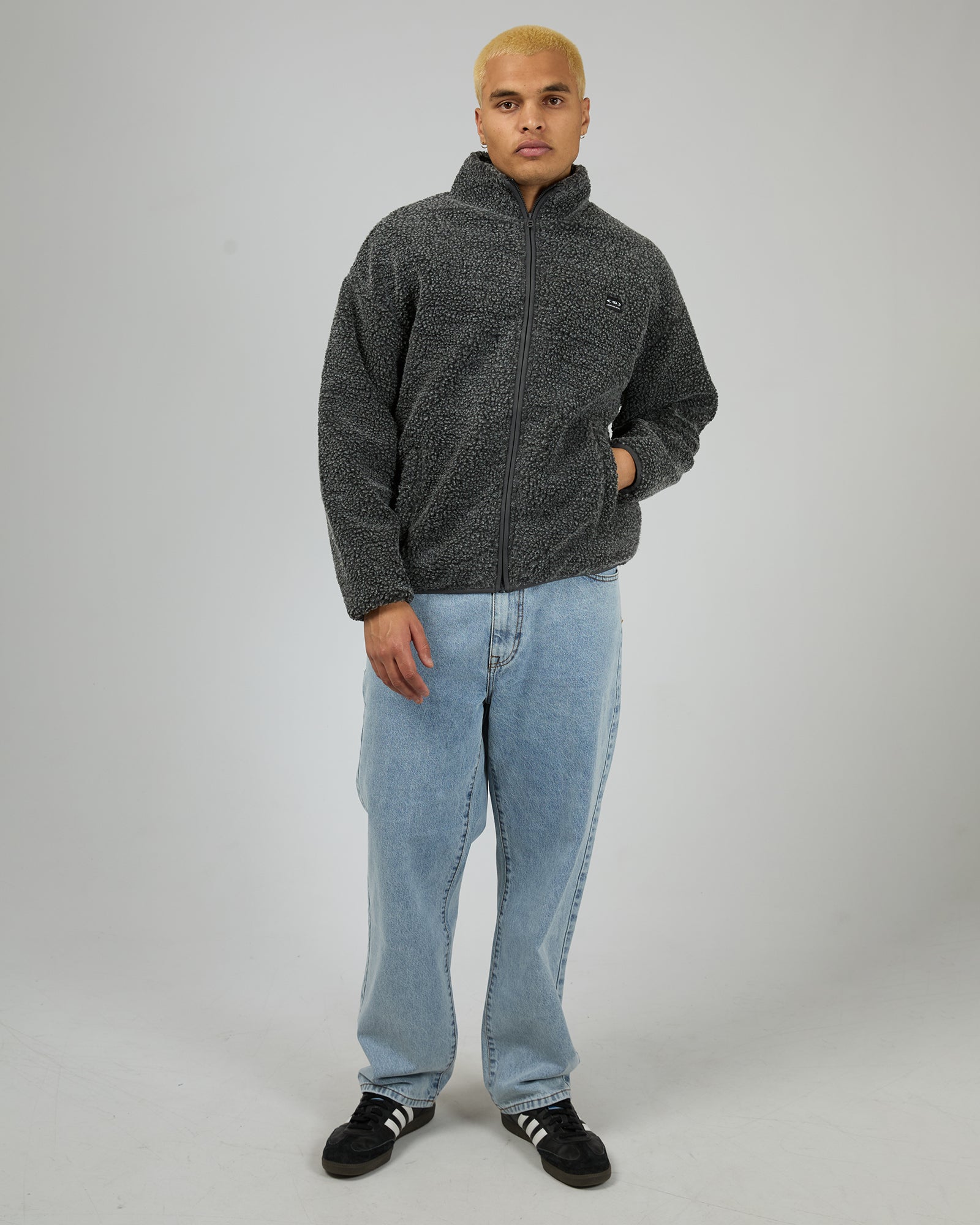 Melange Polar Jacket Charcoal