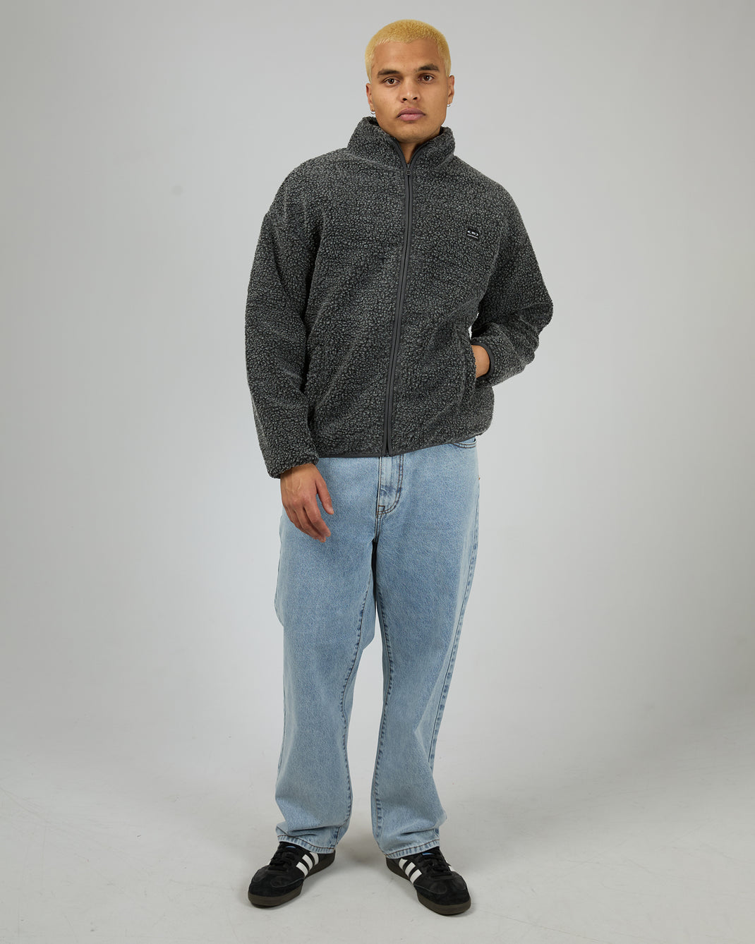 Melange Polar Jacket Charcoal