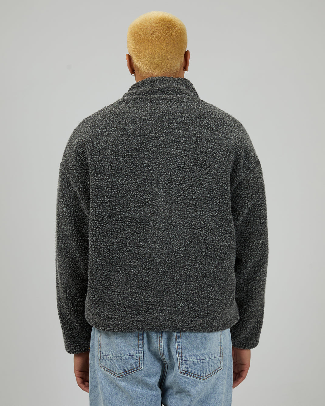 Melange Polar Jacket Charcoal