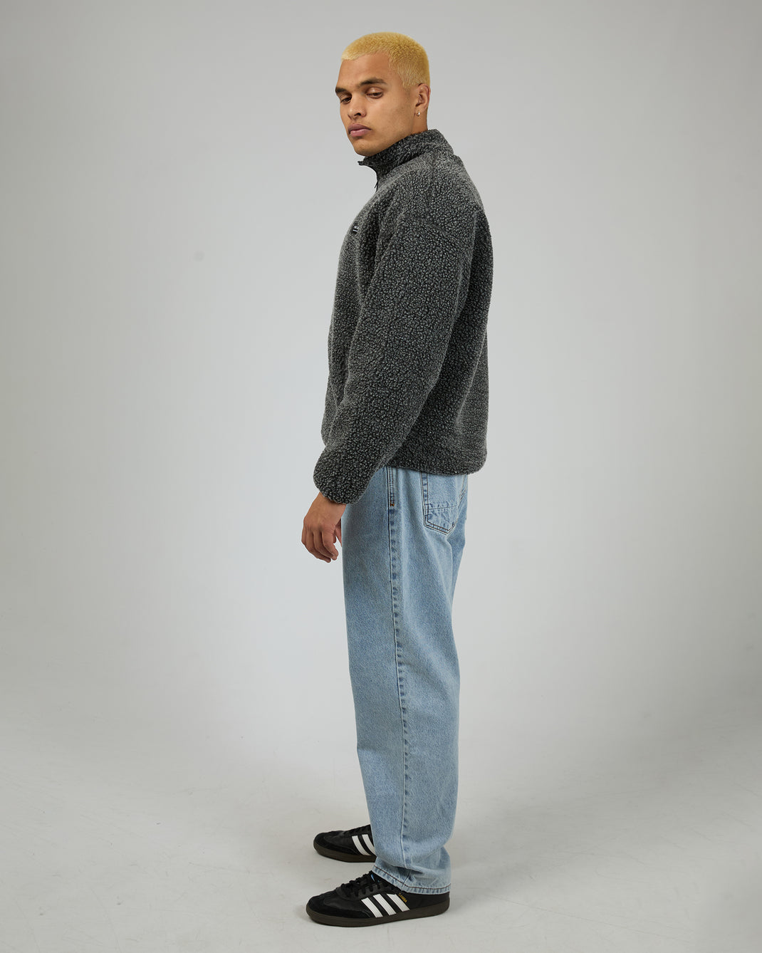 Melange Polar Jacket Charcoal