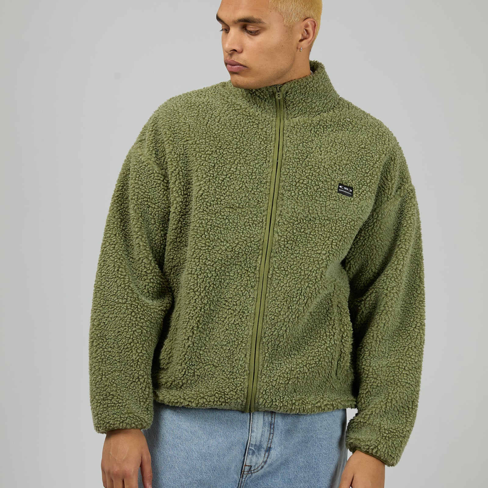 Melange Polar Jacket Khaki