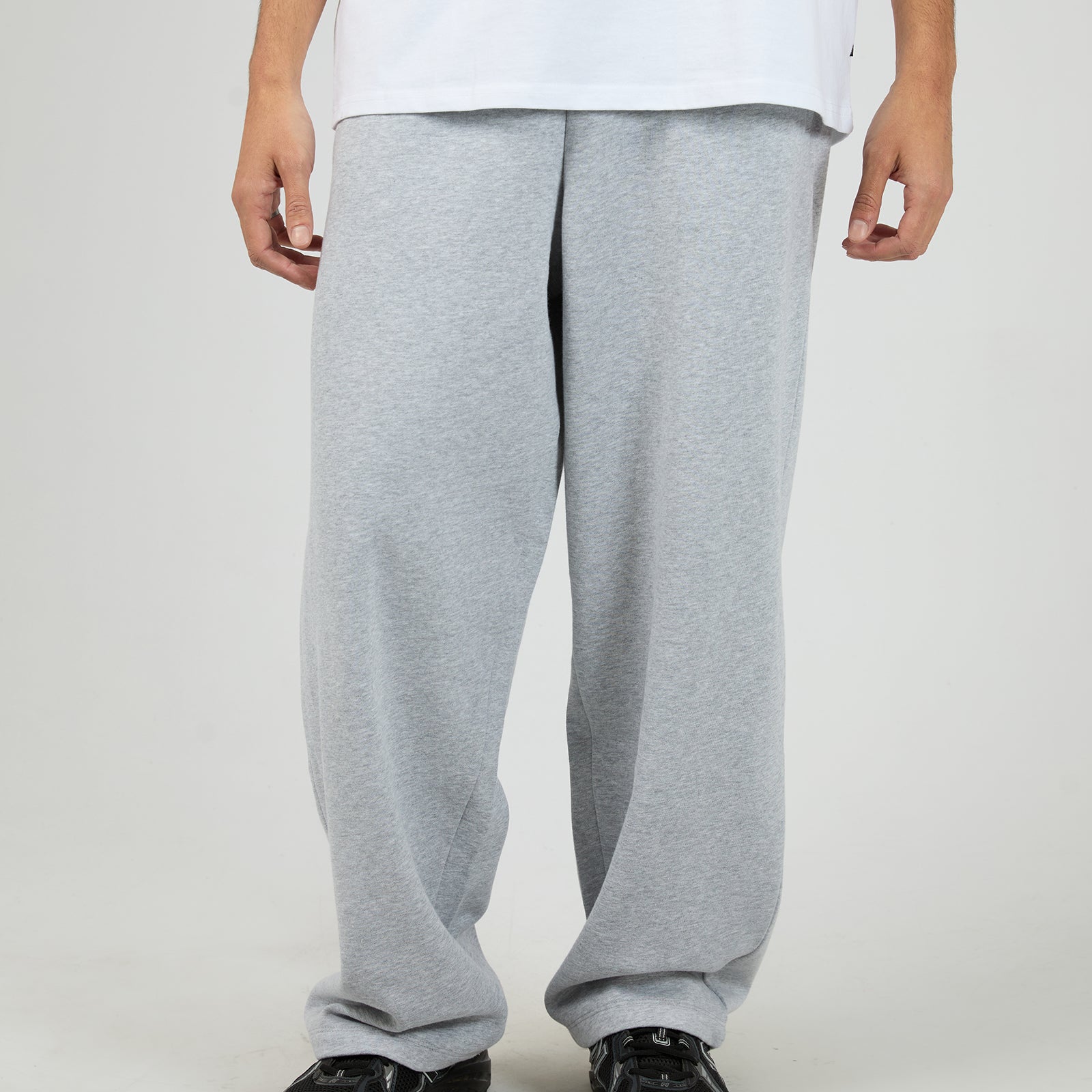 Wide Leg Trackpant Grey Marle