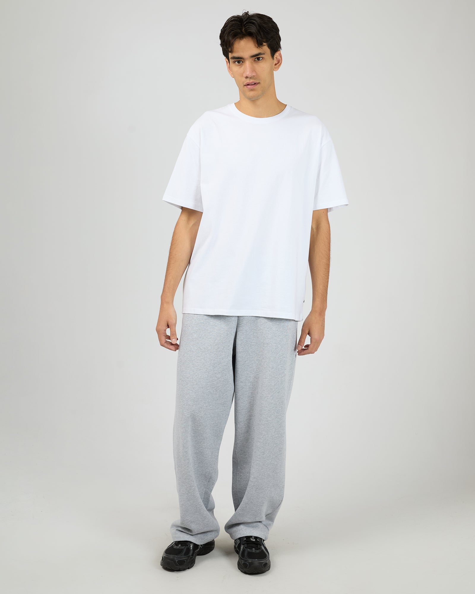 Wide Leg Trackpant Grey Marle