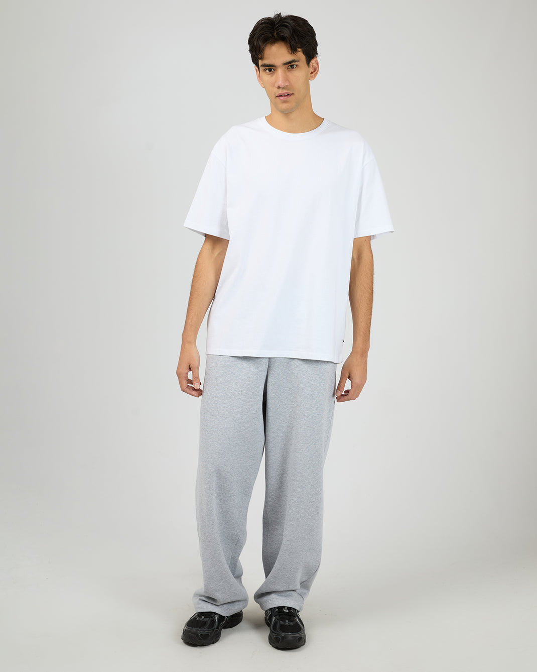 Wide Leg Trackpant Grey Marle