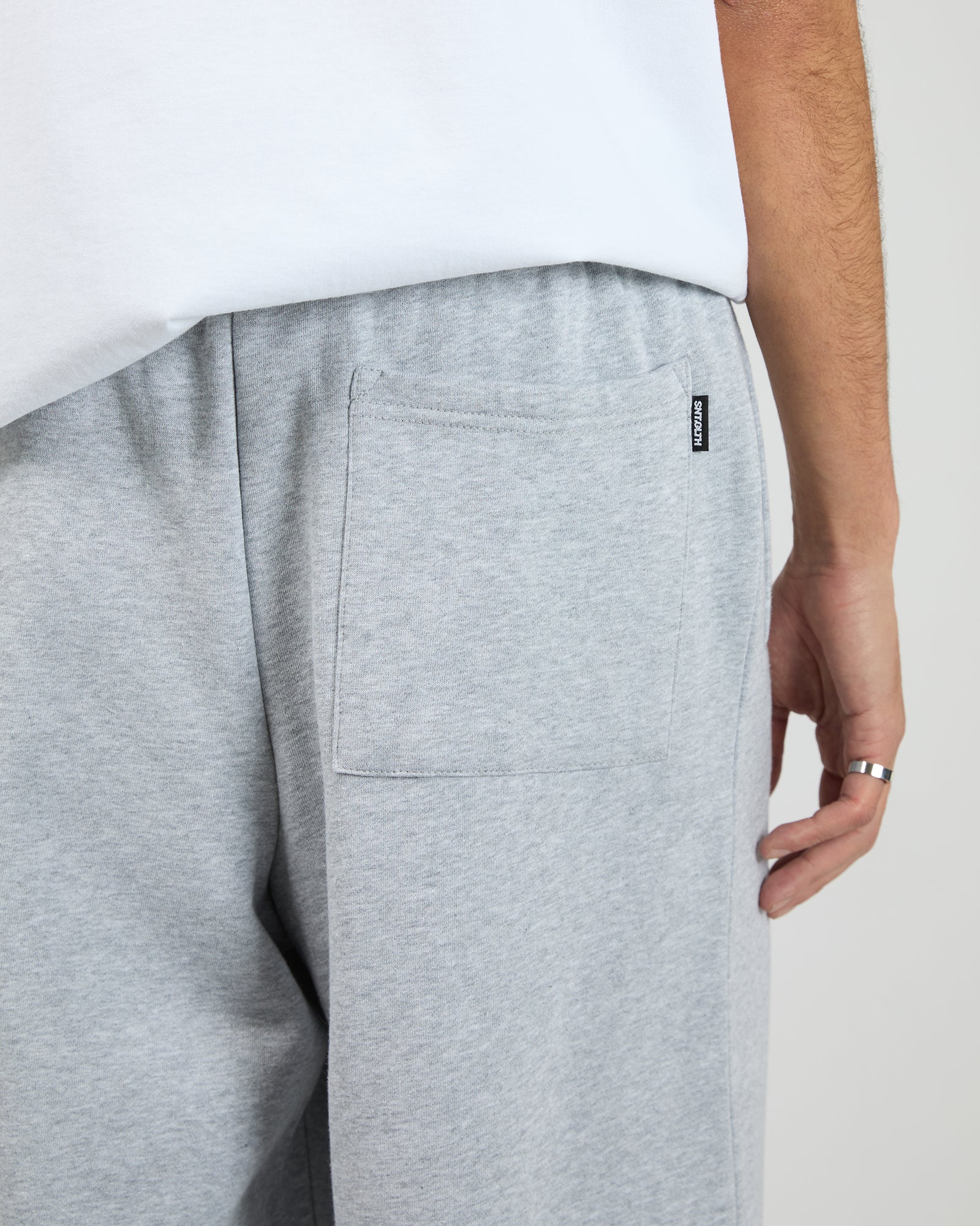 Wide Leg Trackpant Grey Marle
